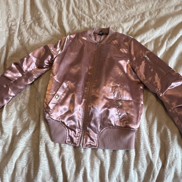 Metallic Pink Bomber Jacket - Picture 7 of 12